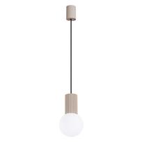 Taupe spalvos kabantis šviestuvas ø 12 cm su stiklo gaubtu Orbital – Sollux
