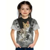 Vaikų marškinėliai O formos iškirpte Viršutiniai drabužiai Poliesteris Laisvalaikio Sportinė apranga Patogūs T-shirt'ai Trumpomis rankovėmis 3D spausdinimo T-shirt 110