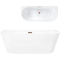Vonia Corsan MONO E029XL 170cm, akrilinė, glaudžiama prie sienos rožinio aukso spalvos Click-clack