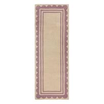 Rankų darbo iš vilnos kilimas violetinės spalvos/natūralios spalvos 80x230 cm Lois Scallop – Flair Rugs