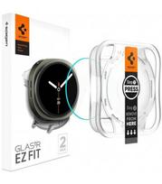 Apsauginis grūdintas stiklas Samsung Galaxy Watch 8 (44mm) laikrodžiui "Spigen Glas.TR EZ Fit 2-Pack"