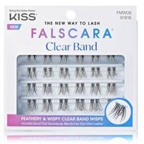 Kiss Falscara Clear Band dirbtinės priklijuojamos blakstienos kuokšteliais - 1 vnt.