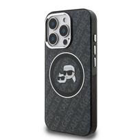 Karl Lagerfeld IML K&CH Heads Repeated Logo MagSafe dėklas iPhone 15 Pro Max juodos spalvos