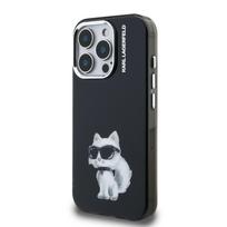 Karl Lagerfeld IML Aquarelle Choupette dėklas Apple iPhone 15 Pro Max juodos spalvos