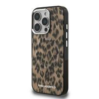 Karl Lagerfeld IML Leopard MagSafe dėklas Apple iPhone 16 Pro Max rudos spalvos