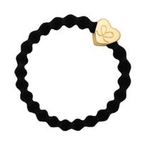 by Eloise London Gold Heart Black gumytė plaukams