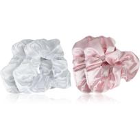 Brushworks Satin Scrunchies Pink & White plaukų gumytės