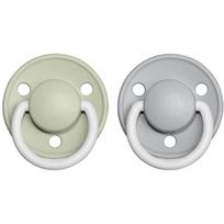 BIBS De Lux Natural Rubber Night Size 1: 0+ months čiulptukas Sage / Cloud 2 vnt.