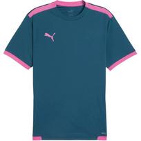 Puma Team Liga Formstrip Apvalus kaklas Drėgmę sugeriantys Sportiniai trumpomis rankovėmis Marškinėliai Vyriški Viršutiniai drabužiai Mėlyni 704917-56 S