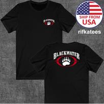 „Blackwater“ vyriški vintažiniai grafiniai marškinėliai su 100 % medvilnės apvalia apykakle, S–4XL dydžiai, juodi, su vandens apsaugos raštu ir raudonu letenos atspaudu. S