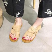 Korean Style Bowknot Beach Toe-Ring Sandals 38 abrikosas