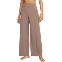 Nike Zenvy Dri-Fit High Waist Wide Leg Quick Dry Solid Color Casual Pants Women bottoms Mink-Brown White HJ5361-233 S
