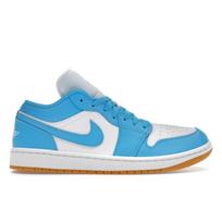 Air Jordan 1 Low Tamsiai melsvi su guminiu padu Moteriški sportbačiai Balti su šviesiai rudu guminiu padu DC0774-104 36