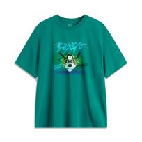 Li Ning Disney Collaboration Series Goofy Soft Comfortable Breathable Round Neck Versatile Loose Knit Short Sleeve T-Shirt Men T-Shirts AHSUA77-4 M