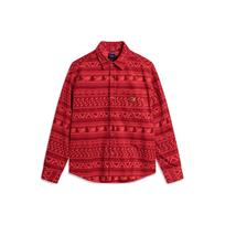 Li-Ning Striped Single-Breasted Loose Long Sleeve Shirt Men shirts Cinnabar-Red ASHU001-6 L