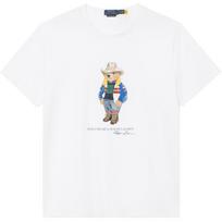 Polo Ralph Lauren FW22 Cartoon Bear Print Crew Neck Short Sleeve T-Shirt Men Tops White 710853310-016 L