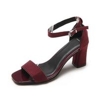 2018 Summer Korean Chunky Heel One-Strap High Heel Sandals for Women, 5cm-7cm 35