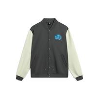 Li Ning Basketball Series Letter Print Fleece Baseball Collar Jacket Men jackets Dark-Gray AJDU007-5 L