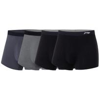 Li Ning Fitness Series Solid Color Antibacterial Comfortable Boxer Shorts 4-Pack Men bottoms AUAT029-1 M