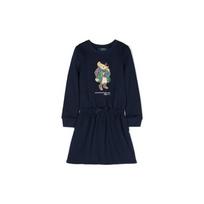 Polo Ralph Lauren Logo Bear Print Long Sleeve Dress Kids Dresses Blue 313916767-002 XL