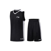 Li Ning komandos liemenė Krepšinio uniformos komplektas Vyriški sportiniai drabužiai Juoda AATN061-3 L