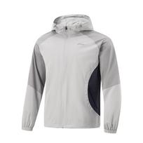 Li-Ning Fitness Series Hooded Zip Logo Raglan Long Sleeve Windbreaker Men Outerwear Static-Grey Geological-Grey AFDV067-3 2XL