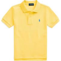 Polo Ralph Lauren marškinėliai Vienspalviai Logotipo siuvinėjimas Mygtukas Laisvalaikio Trumpomis rankovėmis Polo Vaikams viršutiniai drabužiai Geltoni 323703632-167 L
