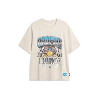 Li Ning Badfive Letter Print Round Neck Pullover Short Sleeve T-Shirt Men Tops Gravel-Gray AHSU415-2 XL