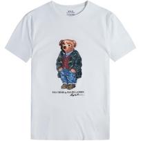 Polo Ralph Lauren SS24 Bear Pattern Printed Crew Neck Short Sleeve T-Shirt Men Tops White 710766468-003 XS