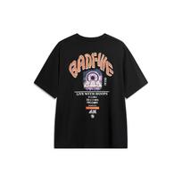 Li-Ning Badfive Deception Print Loose Round Neck Short Sleeve Drop Shoulder T-Shirt Men Tops Black AHSU435-1 L