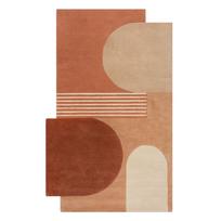 Rankų darbo terakotos spalvos iš vilnos kilimas 150x240 cm Lozenge Terracotta – Flair Rugs