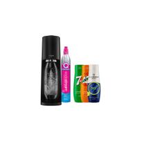 Gazuotų gėrimų gaminimo aparatas SodaStream Terra Black + sirupų rinkinys (7Up x Mirinda x Energy)