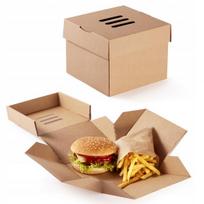 Burgerio dėžutė didelė dėžutė sulankstomas dėklas aukščiausios kokybės kartonas 13x13x10, 100 vnt., Burgerio dėžutė didelė dėžutė sulankstomas dėklas aukščiausios kokybės kartonas 13x13x10, 100 vnt.