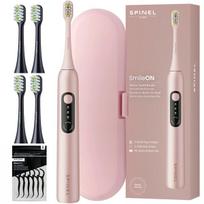 "SpinelCare SmileOn Pink" dantų šepetėlis + dėklas + 4 juodi antgaliai