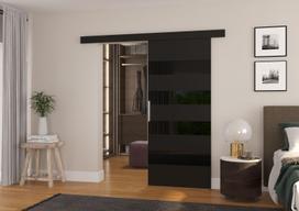 Stumdomos durys MILOU 96, 96 x 205 cm, juoda