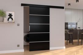 Stumdomos durys BIELLA 96, 96 x 205 cm, juoda