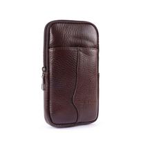 Vyriška plona odinė juosmens piniginė - Atsitiktinė karvės odos diržinė rankinė lauko reikmėms 7-inch 18.5*10*2cm kava