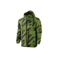 Nike Geometrinio Rašto Su Gobtuvu Sportinė Striukė Vyriška Viršutinė Apranga Žalia 687564-702 XXL