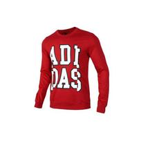 Adidas Neo Large Logo Print Crew Neck Sweatshirt Men Sweatshirt Red EI6271 M