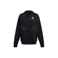 Under Armour Curry X Bruce Lee Bendradarbiavimas SS24 Pavasario Kolekcija Su drakono raštu Spausdinamas su pilnu užtrauktuku Hoody Moteriški hoodies Juoda 1383216-001 M