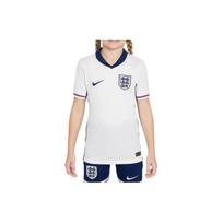 Nike Anglija 2024/25 Stadium Namų marškinėliai su siuvinėtu logotipu Laisvalaikio V formos iškirpte Trumpomis rankovėmis Vaikams Balti FJ4410-100 S