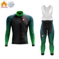 Žieminis termo vilnos dviratininko marškinėlis Maillot Ciclismo Hombre Wielren Kleding Heren 4XL black