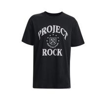 Under Armour Project Campus Project Rock Letter Print Training T-Shirt Women Tops Black 1382175-001 S