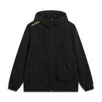 Li Ning CF Comfort Simple su gobtuvu, plačiais pečiais, raidžių užtrauktuku, sportinis vėjo striukė, unisex viršutinis drabužis AFDVF47-1 L