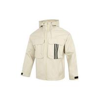 Adidas Utility Wb3 dryžuota sportinė laisvalaikio stiliaus striukė su gobtuvu vyrams, chaki spalvos HM3820 XL white