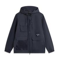 Li Ning Sports Lifestyle Series Solid Color Zipper Hooded Versatile Casual Jacket Men Jacket Deep-Blue AFDV651-3 L