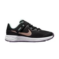Nike Revolution 6 FlyEase PS Juodi Mėtų Putos Vaikų Sportbačiai Canyon-Violetiniai Metaliniai-Raudoni-Bronziniai DD1114-005 28 black
