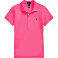 Polo Ralph Lauren Polo Shirt Solid Color Small Pony Logo Cotton Short Sleeve Kids tops Rose-Red 313573242-010 L