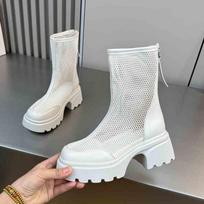 Platform Thick Heels Hollow Out Sandals Summer Fashion Trend Comfort Breathable Boots Casual Street Style Shoes 35 smėlis