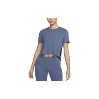 Nike Yoga Dri-Fit Side-Slit Crew-Neck Short Sleeve T-Shirt Women Tops Blue-Grey DM7026-491 L